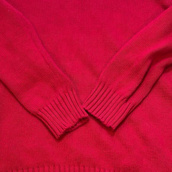 Vintage Polo Ralph Lauren Red Crew Neck Sweater 100% Pima Cotton Large Men's - Picture 5 of 7